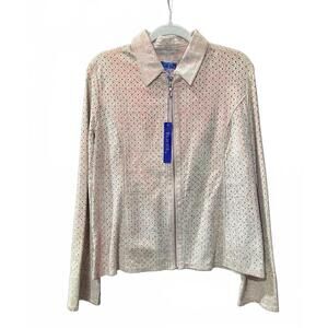 NEW BLU ICE women's perforated zip-up jacket in pink